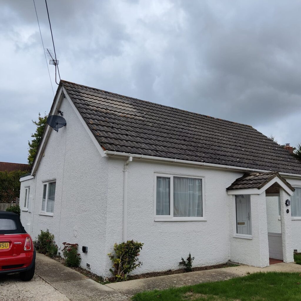 Exterior painting and rendering on a bungalow